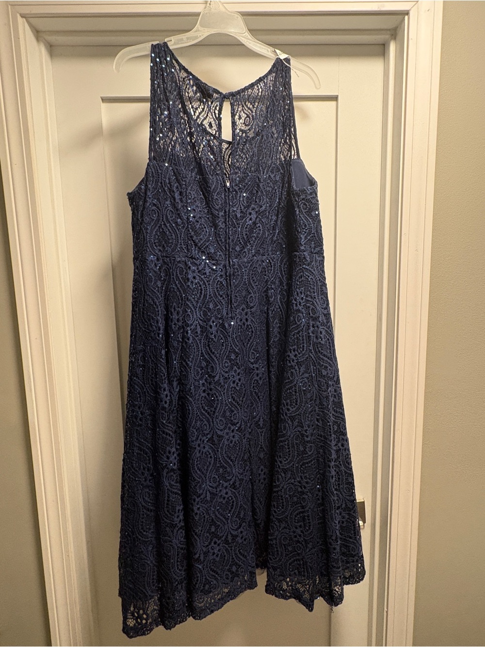 torrid Navy Lace Midi Dress with Sequin Detail